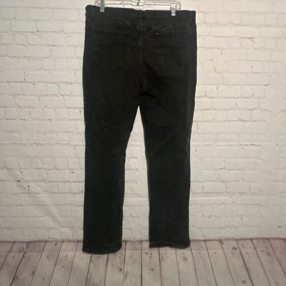 Lee Slim Fit Straight Leg Jeans Women’s Size 18 Black Stretch Mid Rise - Picture 2 of 2